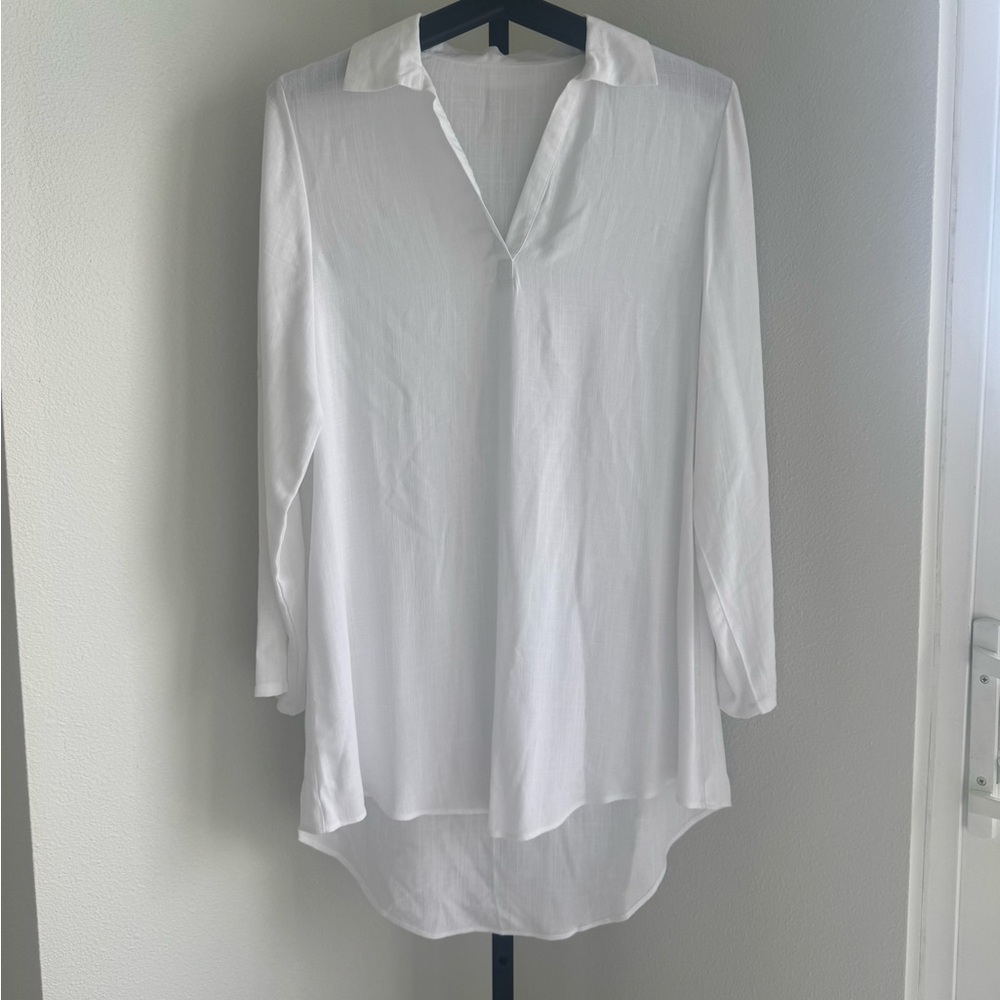Elegant White Long Sleeve Blouse